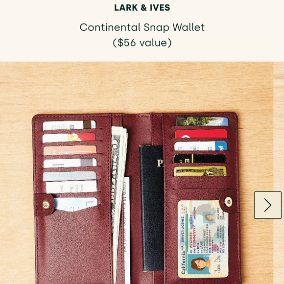 New Wine colored vegan leather wallet - Picture 3 of 8